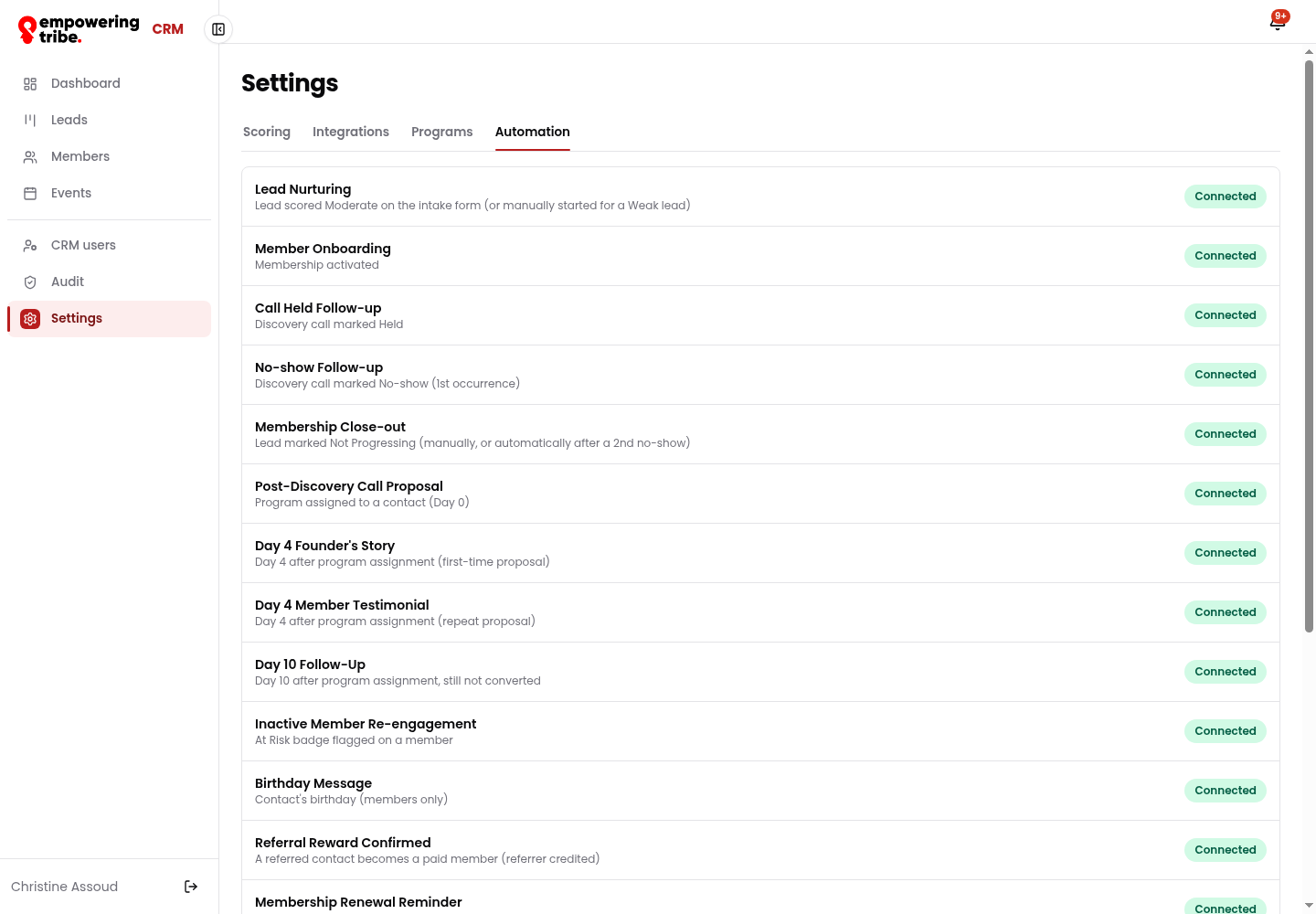 Settings automation